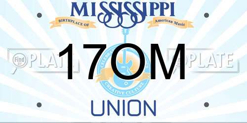 17OM Mississippi License Plate