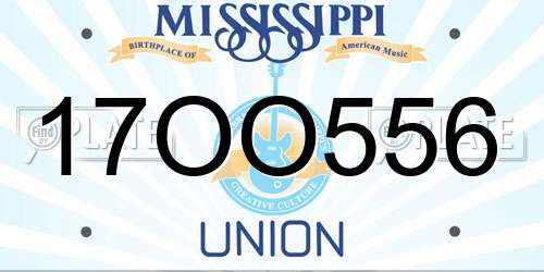 17OO556 Mississippi License Plate