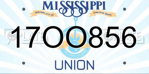 17OO856 Mississippi License Plate