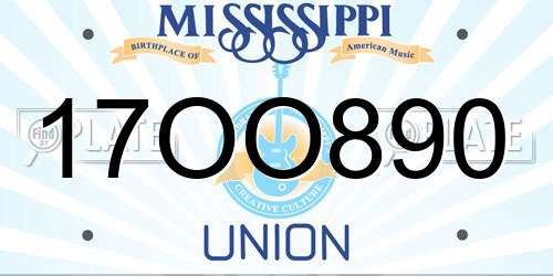17OO890 Mississippi License Plate