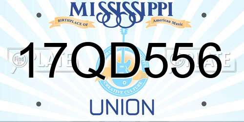 17QD556 Mississippi License Plate