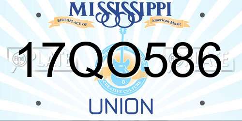 17QO586 Mississippi License Plate
