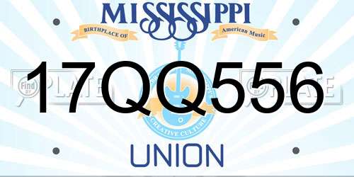 17QQ556 Mississippi License Plate