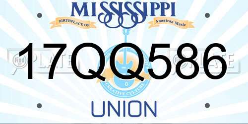 17QQ586 Mississippi License Plate