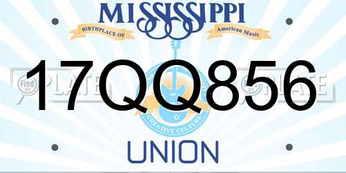 17QQ856 Mississippi License Plate