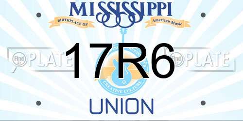 17R6 Mississippi License Plate