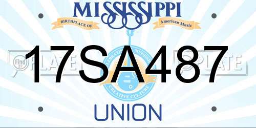 17SA487 Mississippi License Plate