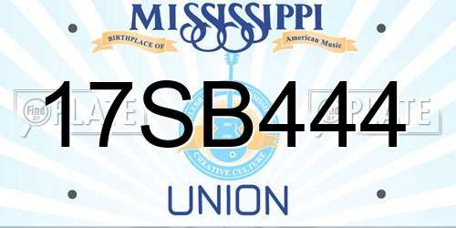 17SB444 Mississippi License Plate