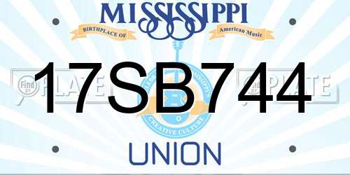 17SB744 Mississippi License Plate