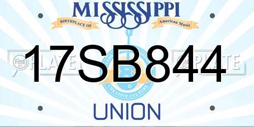 17SB844 Mississippi License Plate