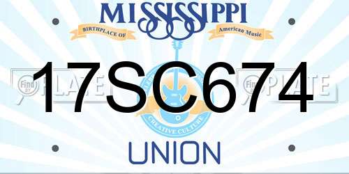 17SC674 Mississippi License Plate