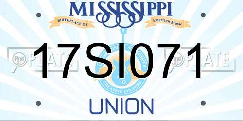 17SI071 Mississippi License Plate