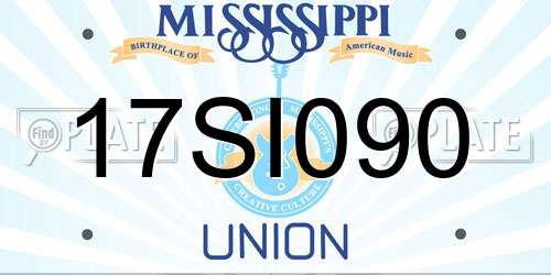 17SI090 Mississippi License Plate