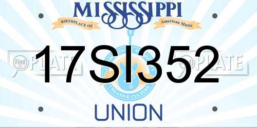 17SI352 Mississippi License Plate