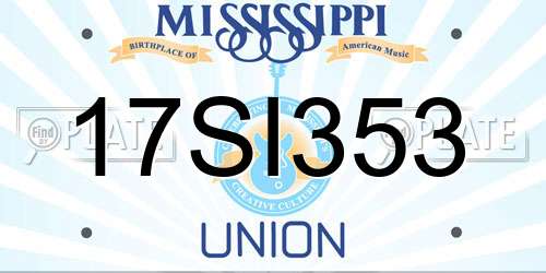 17SI353 Mississippi License Plate