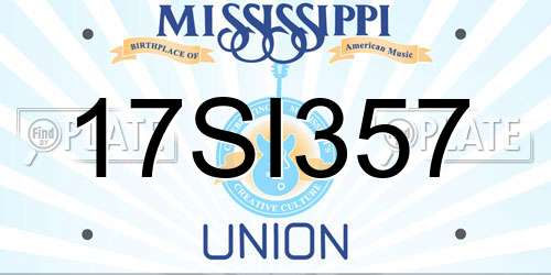 17SI357 Mississippi License Plate