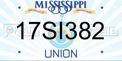 17SI382 Mississippi License Plate