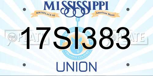 17SI383 Mississippi License Plate