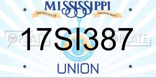 17SI387 Mississippi License Plate