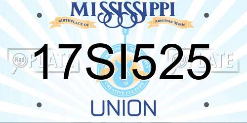 17SI525 Mississippi License Plate
