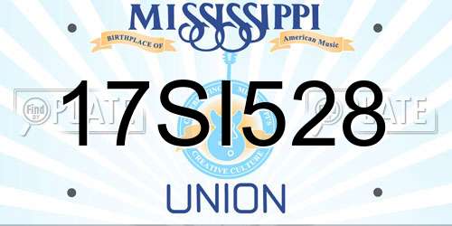 17SI528 Mississippi License Plate