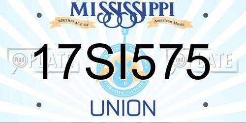 17SI575 Mississippi License Plate