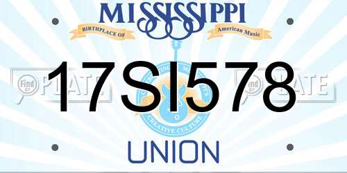 17SI578 Mississippi License Plate