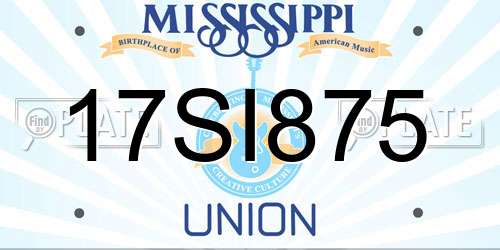 17SI875 Mississippi License Plate