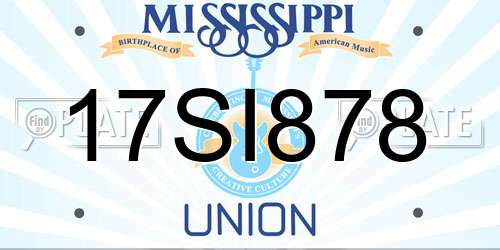 17SI878 Mississippi License Plate
