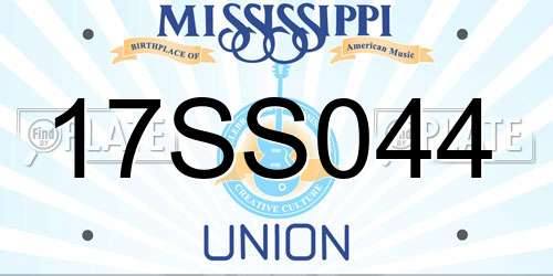 17SS044 Mississippi License Plate