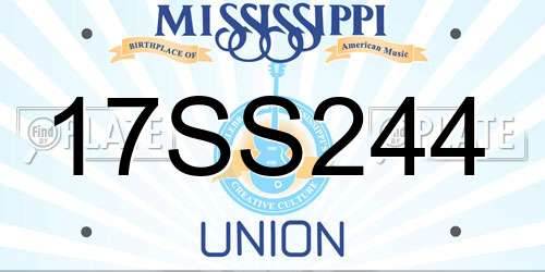 17SS244 Mississippi License Plate