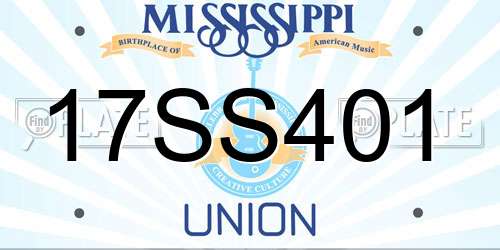 17SS401 Mississippi License Plate