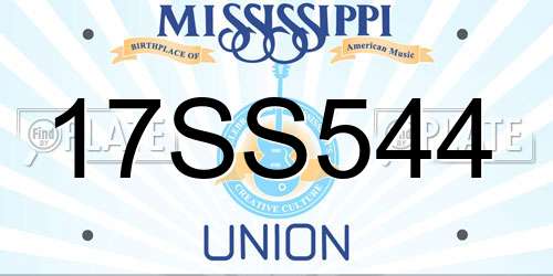 17SS544 Mississippi License Plate