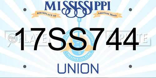 17SS744 Mississippi License Plate