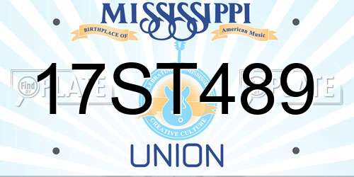 17ST489 Mississippi License Plate