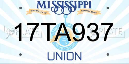 17TA937 Mississippi License Plate