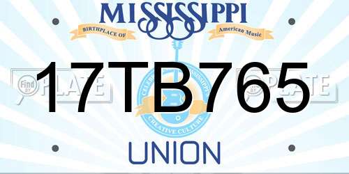 17TB765 Mississippi License Plate