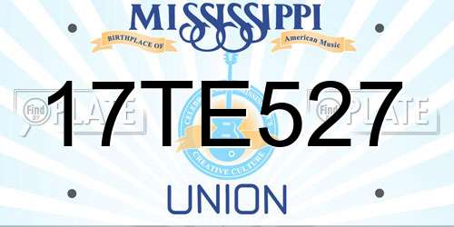 17TE527 Mississippi License Plate