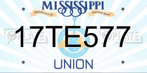 17TE577 Mississippi License Plate