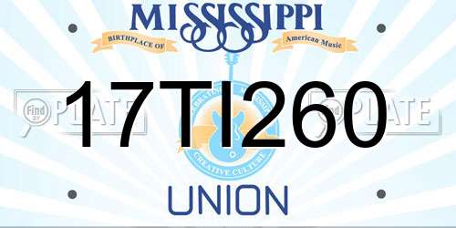 17TI260 Mississippi License Plate