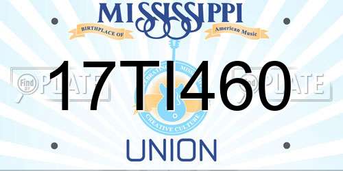 17TI460 Mississippi License Plate