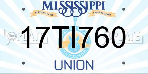 17TI760 Mississippi License Plate