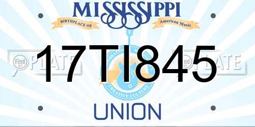 17TI845 Mississippi License Plate