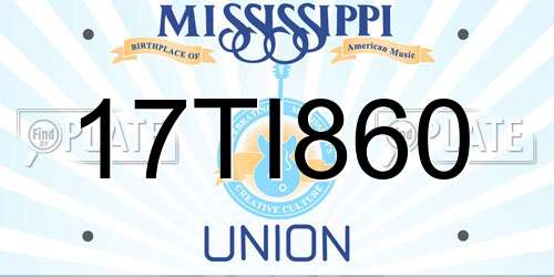 17TI860 Mississippi License Plate
