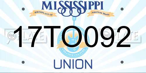17TO092 Mississippi License Plate