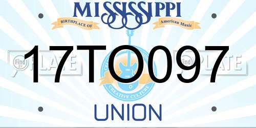 17TO097 Mississippi License Plate