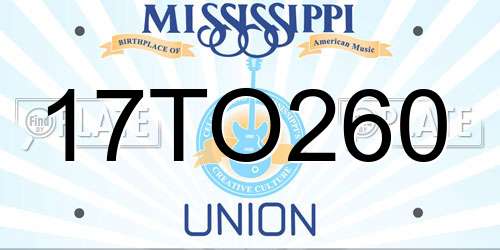 17TO260 Mississippi License Plate