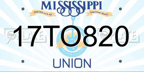 17TO820 Mississippi License Plate