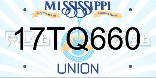 17TQ660 Mississippi License Plate