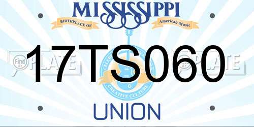 17TS060 Mississippi License Plate